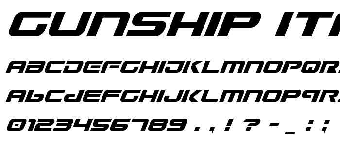 Gunship Italic font
